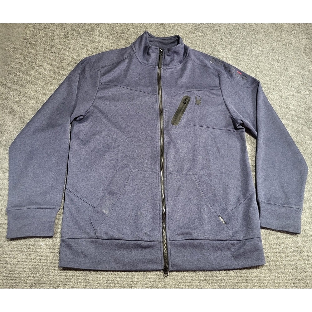 Spyder Active Men's ProW-B Blue Full-Zip Lightweight Sweater Jacket Size Large